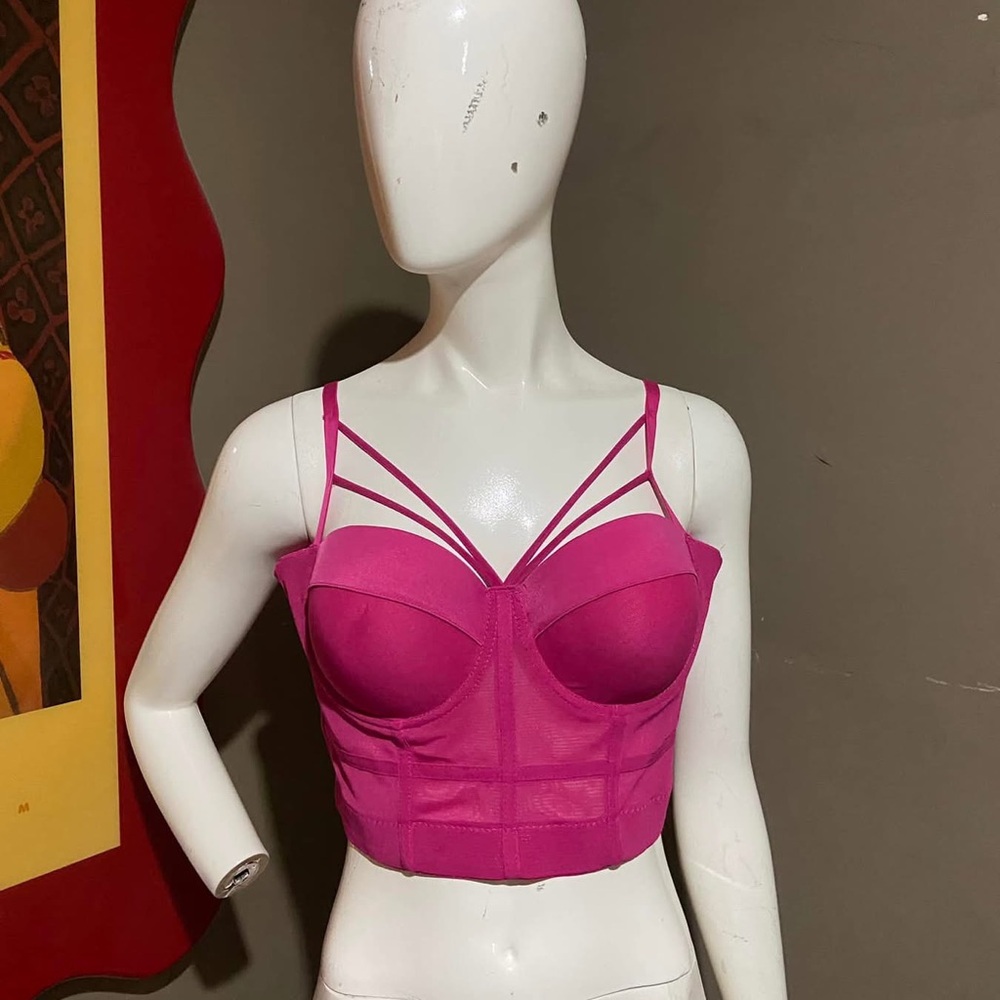 Pink Crop Top with Vibrant Color and Tailored Fit